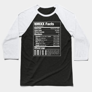 NMIXX Nutritional Facts Baseball T-Shirt